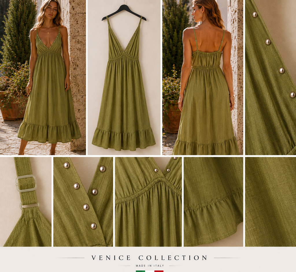 Vestito Lungo Verde – Made in Italy